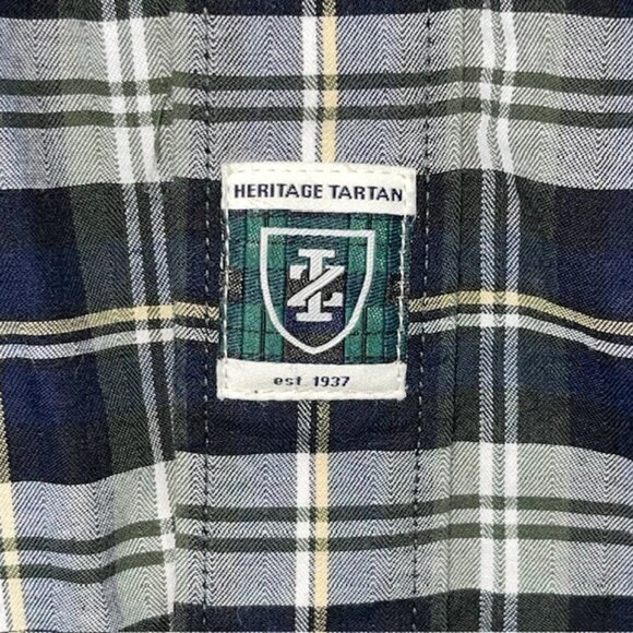 Izod Heritage Tartan Shirt Men's XXL 2XL Cotton Button Preppy Plaid Long Sleeve - Picture 2 of 10